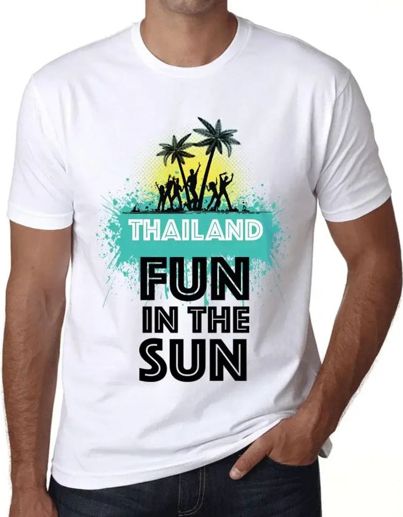 Herren Grafik T-Shirt Spaß in der Sonne in Thailand – Fun In The Sun In Thailand – Öko-Verantwortlich Vintage Jahrgang Kurzarm Lustige Druck