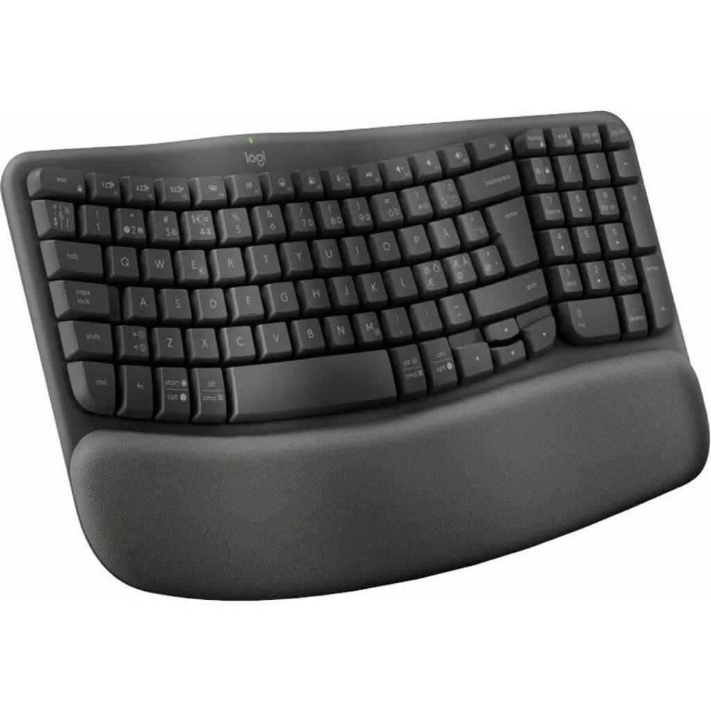 Logitech Wave Keys Keyboard with cushioned palm rest wireless Bluetooth LE QWERTY graphite (PAN)