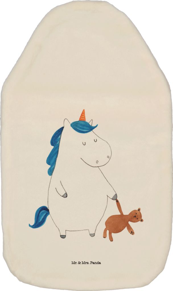 Mr. & Mrs. Panda Wärmflasche Einhorn Teddy - Weiß - Geschenk, Plüsch, Wärmflaschen, Träumen, Bett, Single, Wärmekissen, Gute Nacht, Unicorn, ...