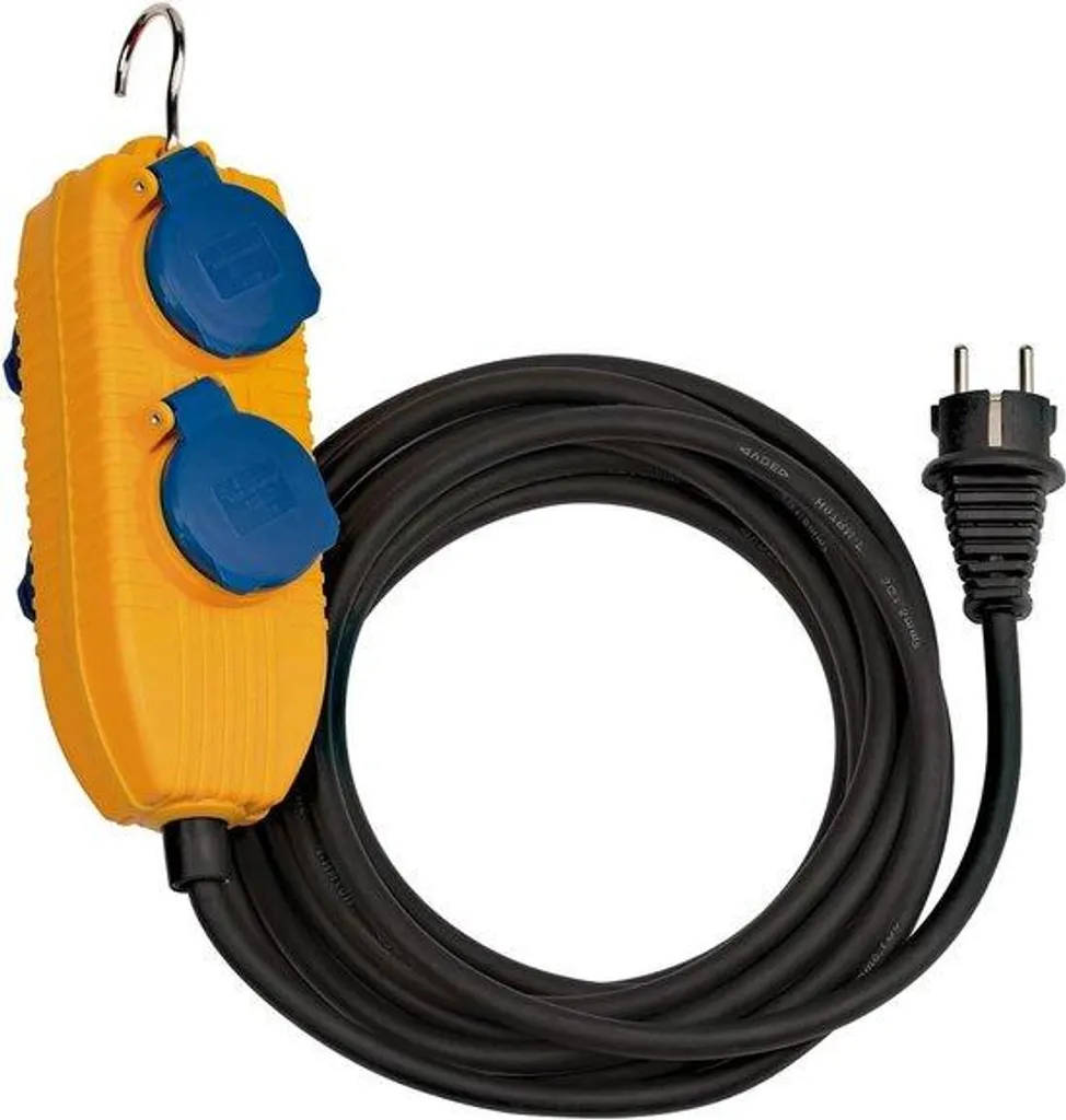 Câble de chantier IP54 H07RN-F3G15 noir de 10m - Rallonge électrique robuste