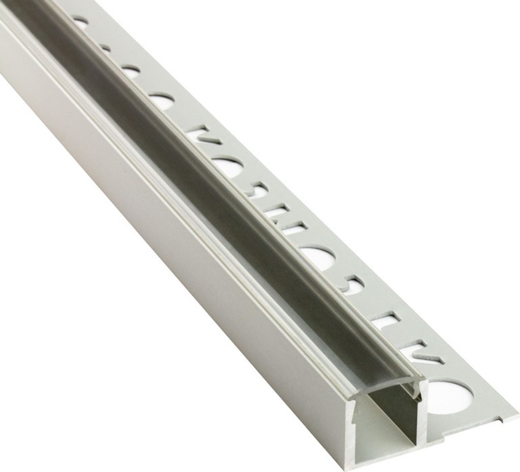 T77 LED Alu Fliesenprofil 12mm silber 2m klar