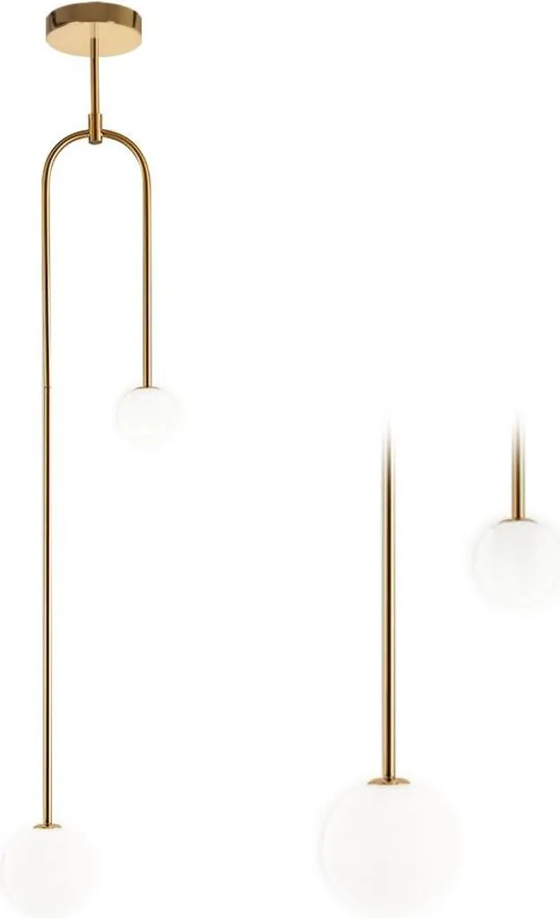 Lampe Suspendue Toolight APP964-2CP Gold - Lustre Moderne en Métal Doré