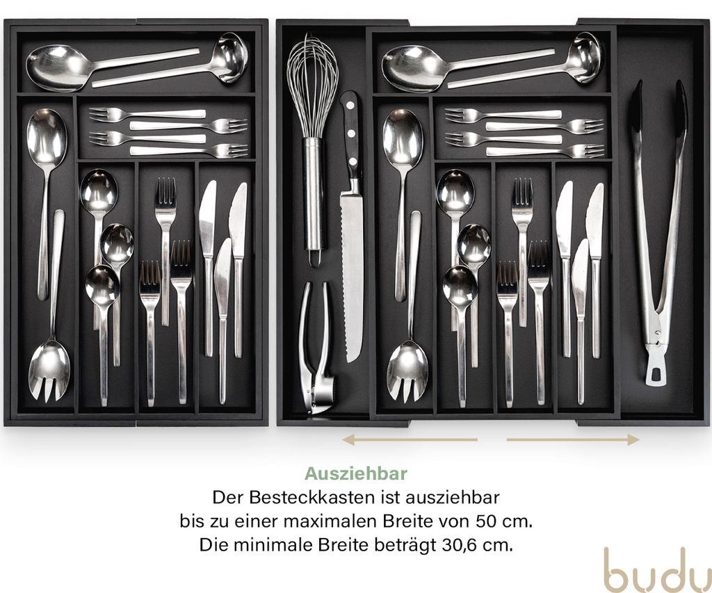 budu Besteckkasten #47 (Tiefe 47cm) aus Bambus