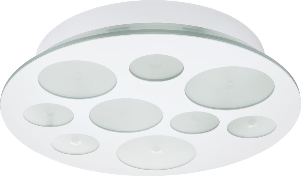 EGLO LED Deckenlampe Pernato, Deckenleuchte, Stahl in weiss, Glas satiniert in weiss, klar neutralweiß