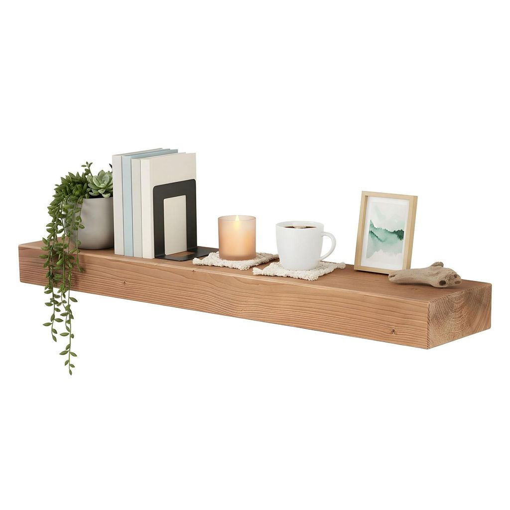 levandeo Wandregal Holz Massiv 100x20cm Eiche Farbig Produktbild 