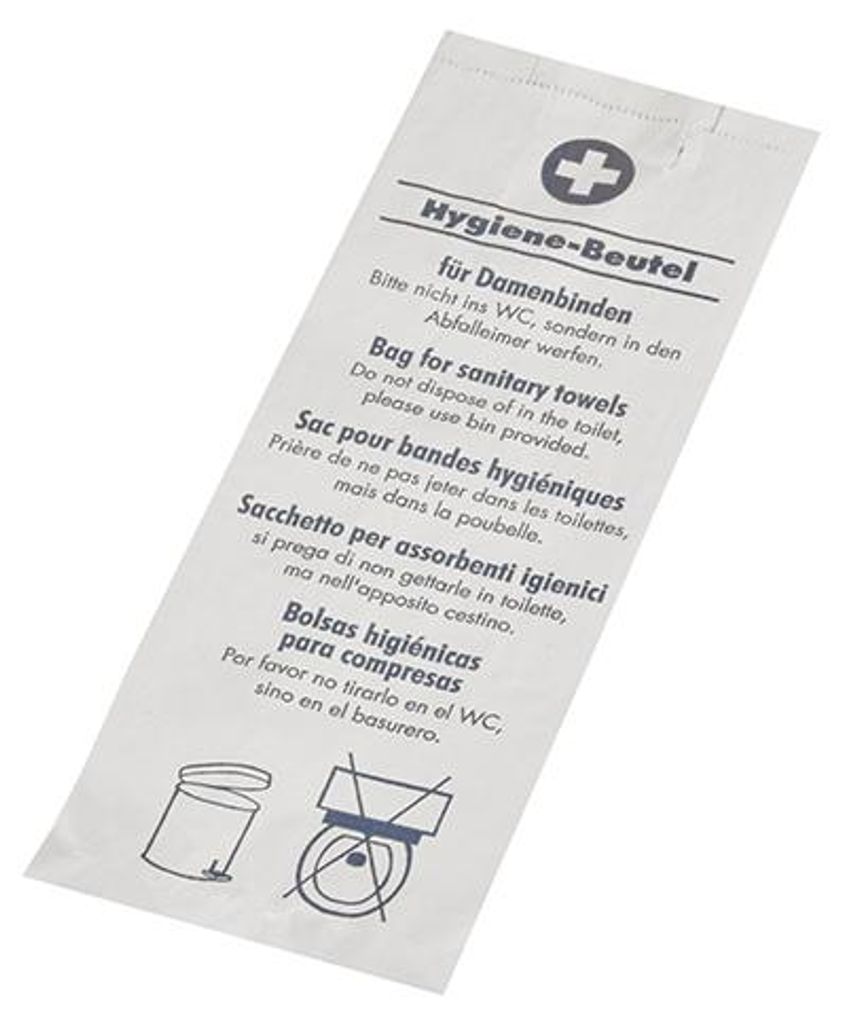 PAPSTAR 12376 Papier-Hygienebeutel bedruckt weiß Productafbeelding 