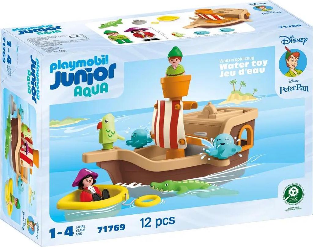 PLAYMOBIL 71769 JUNIOR & Disney: Peter Pans Piratenschiff mit Wasserspritzspaß