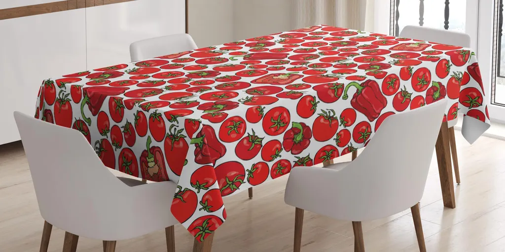 Tovaglia Antimacchia ABAKUHAUS 140x170 cm - Rosso e Bianco