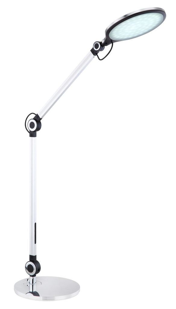 Globo Lighting Tischleuchte Metall silberfarben, Kunststoff silber, Touch Ein/Aus, dimmbar, Touchdimmer, Farben fixierbar, Adapter inkl., mit Base ...