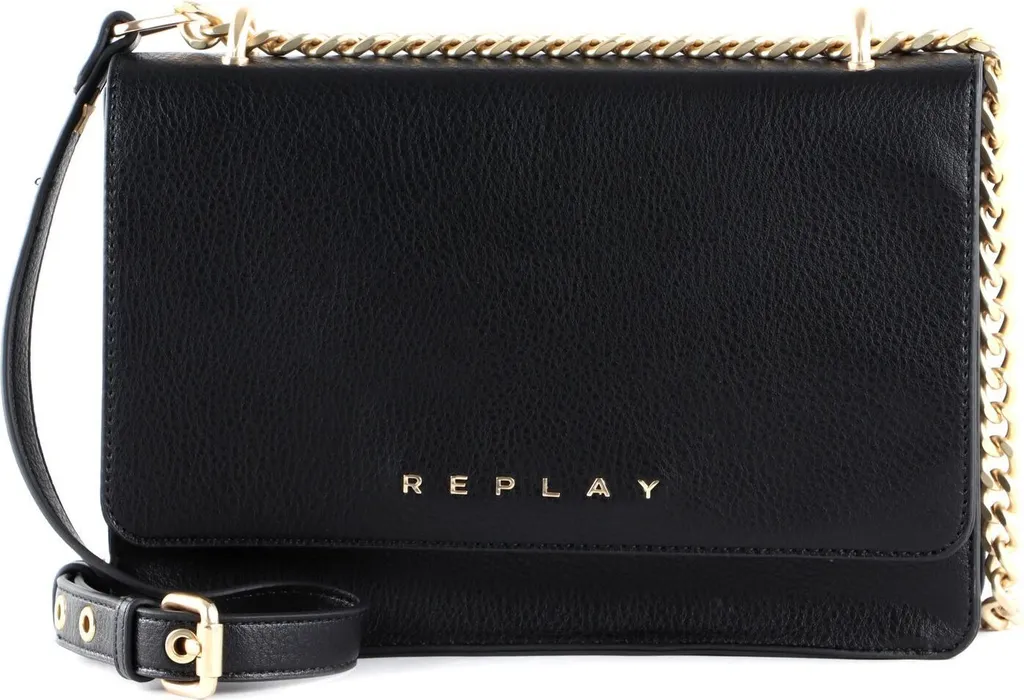 REPLAY Borsa a Tracolla Nera Donna - Borsa da Sera Elegante per Eventi