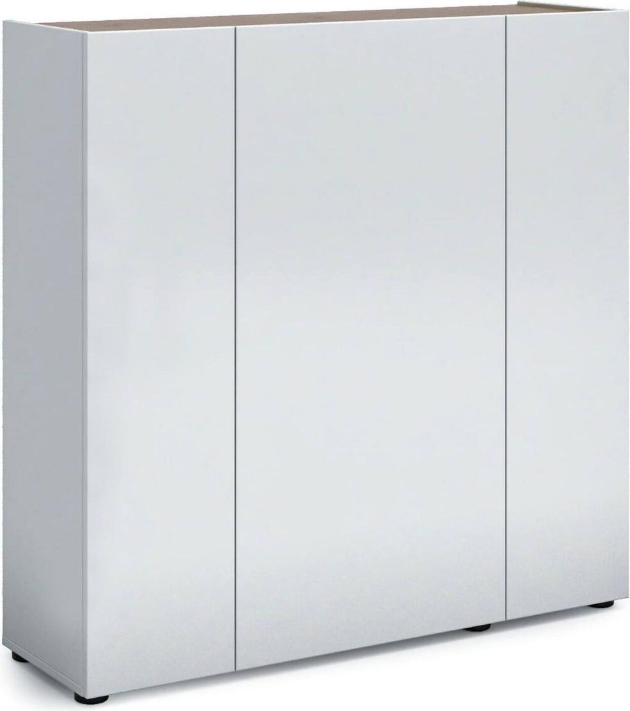 Dmora Schuhschrank Mbizana 116x35x115 cm, Weiß, 27 Paar, 10 Regale