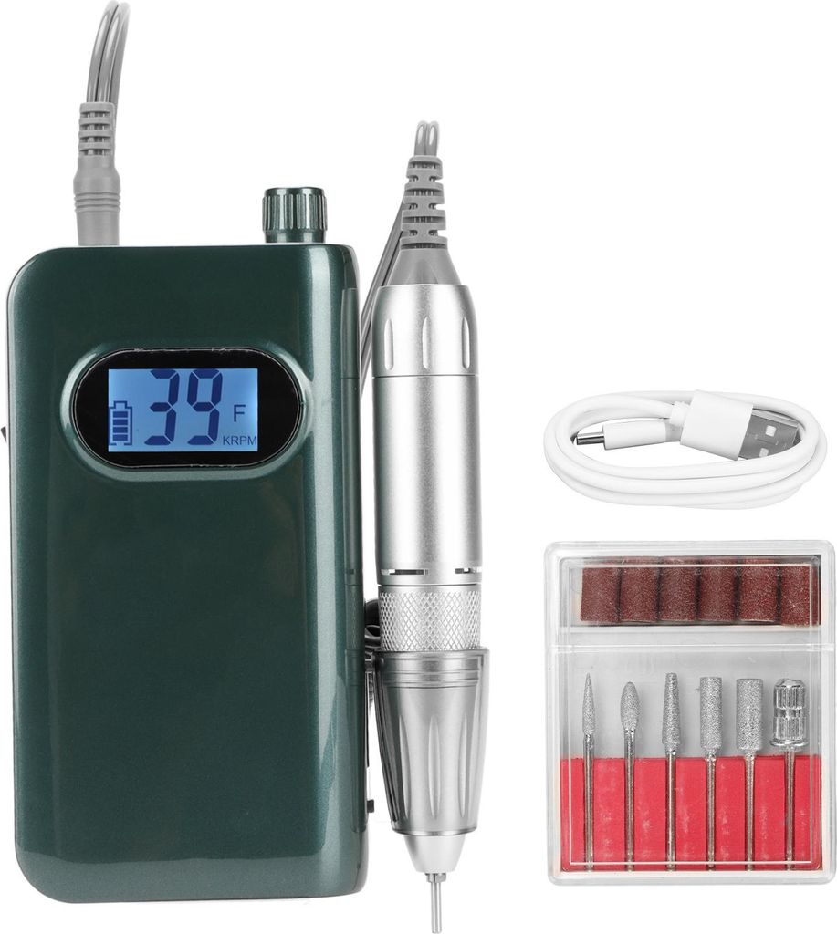 40000 U/min Nagelfräsmaschine mit Rechts- und Linkslauf zur Wärmeableitung – Elektrische Nagelschleifmaschine,Dark green