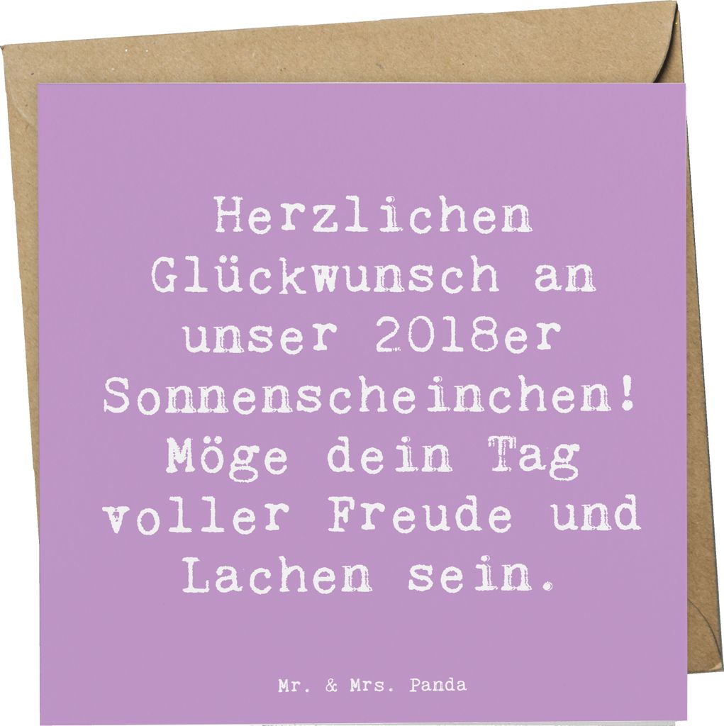 Mr. & Mrs. Panda Glückwunschkarte Spruch 2018 Geburtstag Sonnenscheinchen - Lavendeltraum - Geschenk, Geburtstagskind, doppelkarte, Alter, Geburts...
