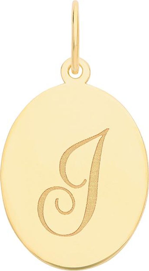 Stylischer 9 Karat (375) Gold Buchstaben / Initiale Damen - Anhänger - 18mm*10mm; TRS35320LTI