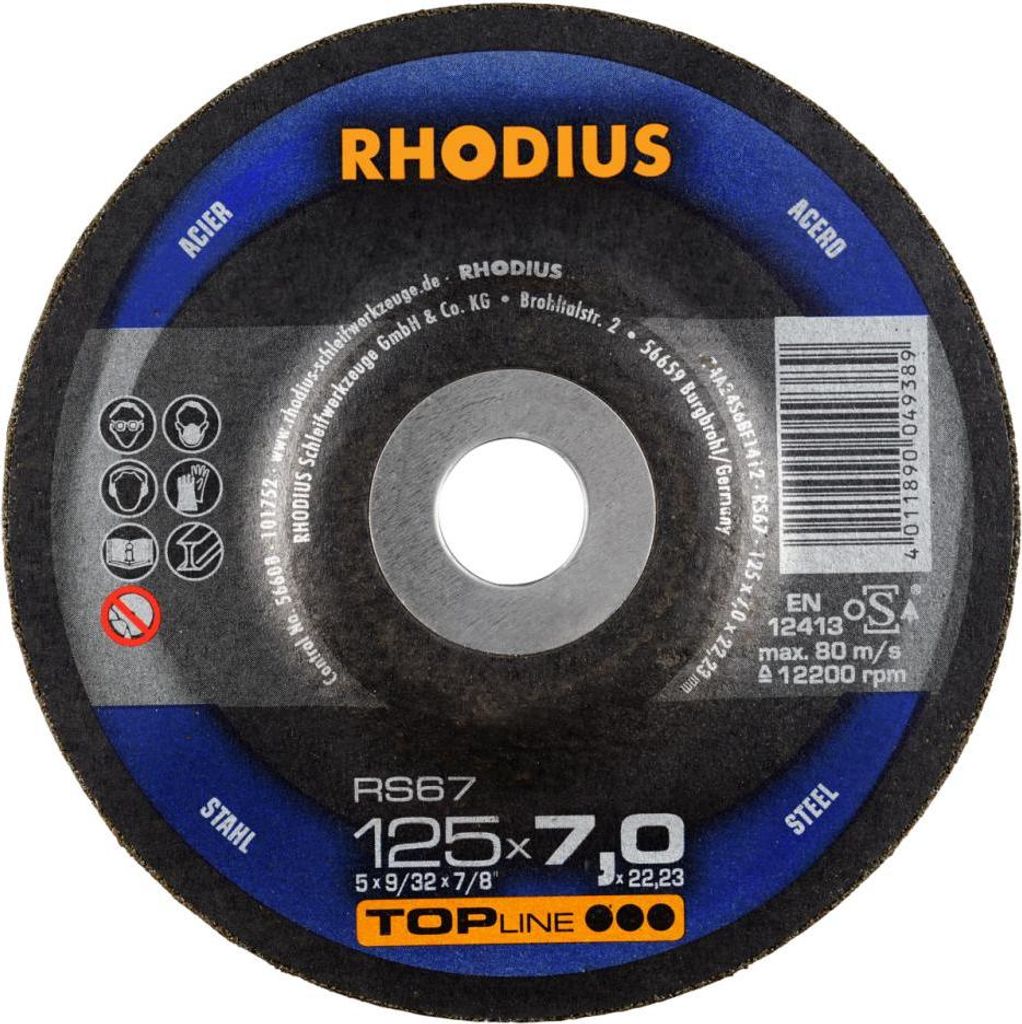 Rhodius Schleifscheibe RS 67 125x7,0x22,23mm Stahl Topline Produktbild 