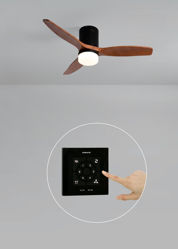 WIND CALM - Leiser Deckenventilator 40W mit technischen ABS-Blättern in verschiedenen Größen