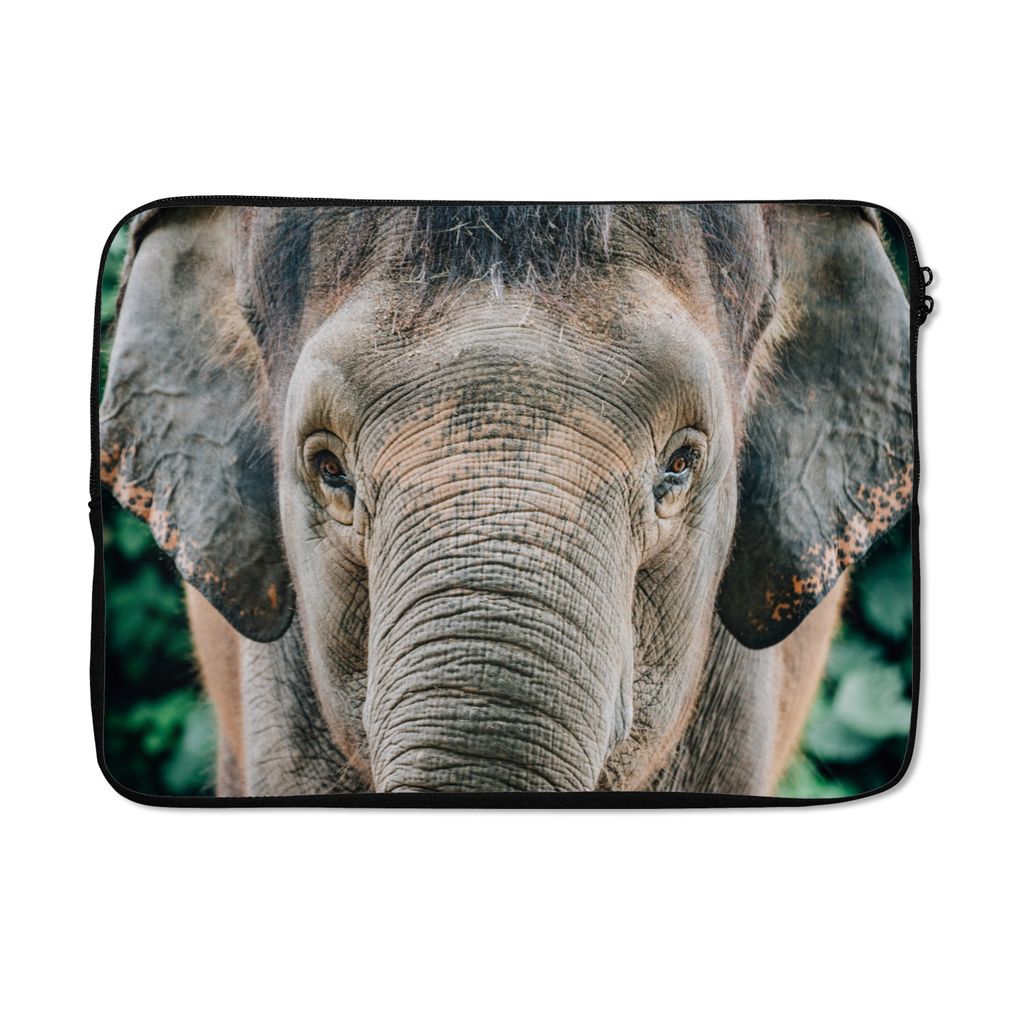 MuchoWow Laptop Hülle 13 Zoll Nahaufnahme eines Elefanten Laptoptasche - Laptophülle - Sleeve - Rundumschutz