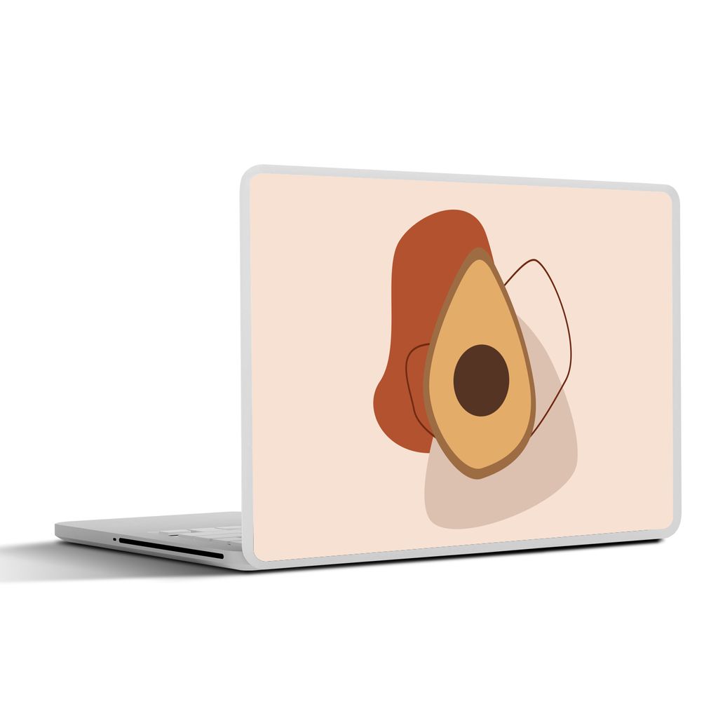 MuchoWow Laptop Aufkleber Sticker Cover Sommer - Avocado - Braun 30x21 cm - Sticker für Laptop - Selbstklebend