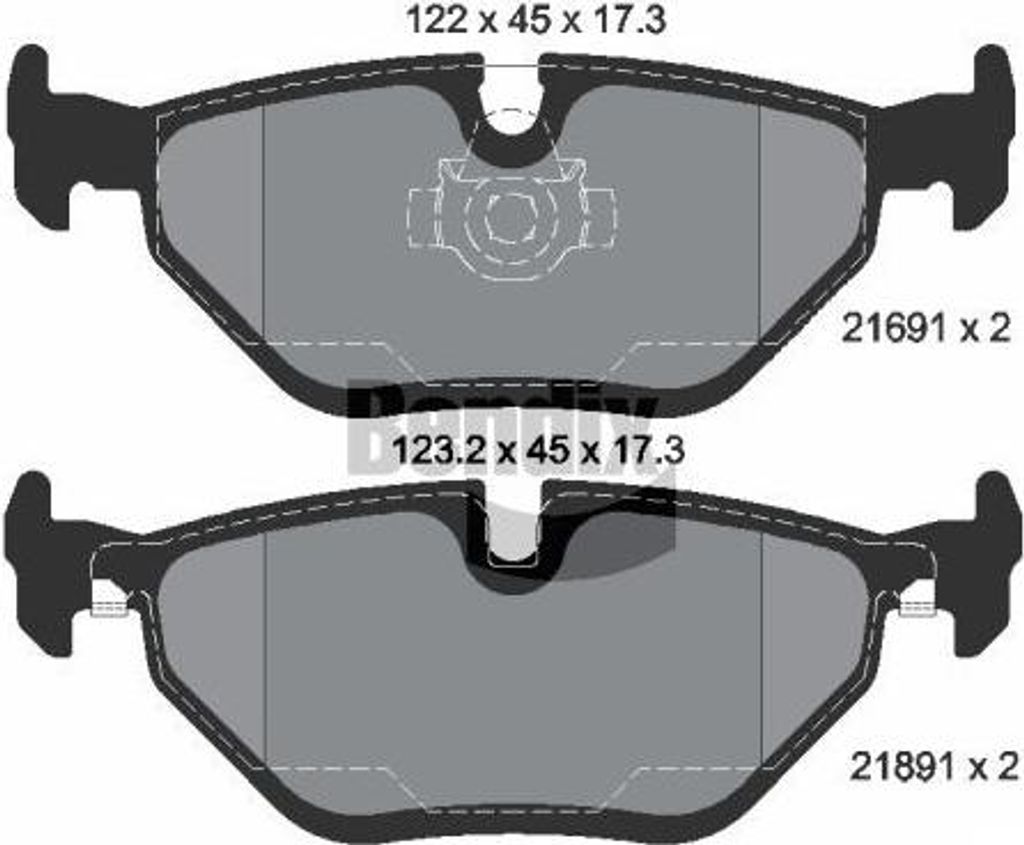BENDIX Braking BPD1457 Bremsbelagsatz, Scheibenbremse OE 1163395 kompatibel mit 5er E39