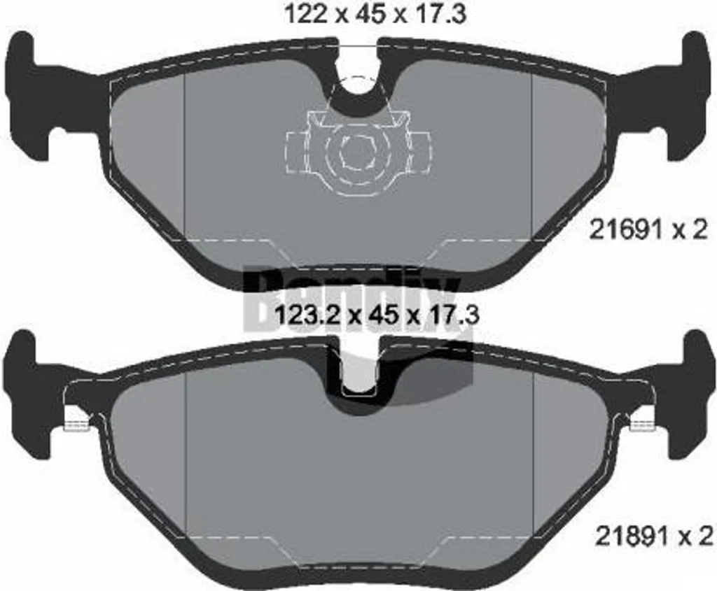 Bendix BPD1457 Jeu de Plaquettes de Frein à Disque OE 1163395 pour BMW E39