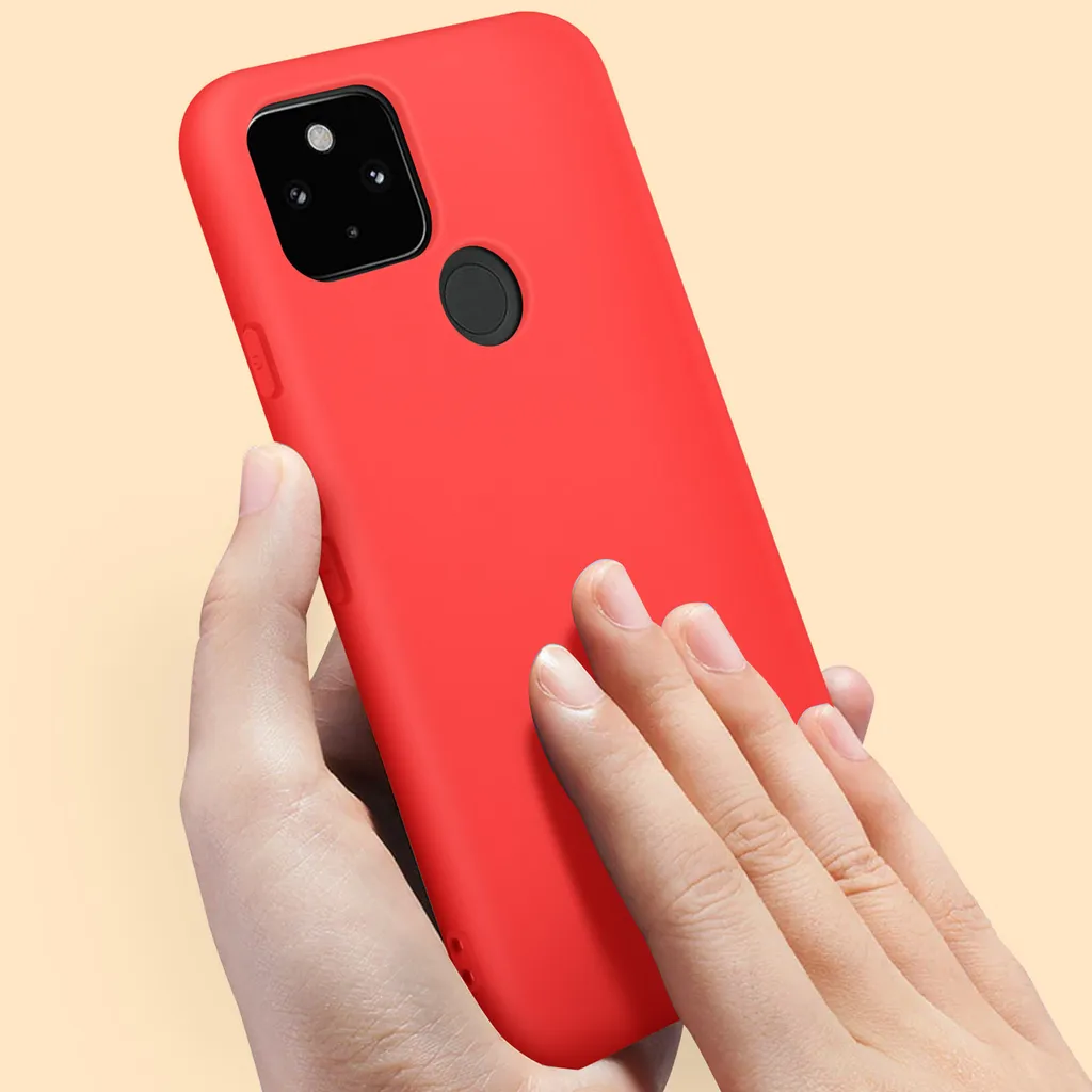 Cover Protettiva Google Pixel 5 Rosso Silicone - Shockproof Leggero - 5