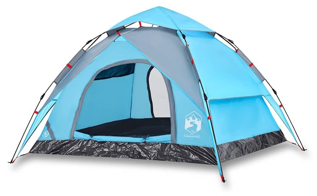 vidaXL Tenda da campeggio a cupola 3 persone blu sgancio Immagine del prodotto 