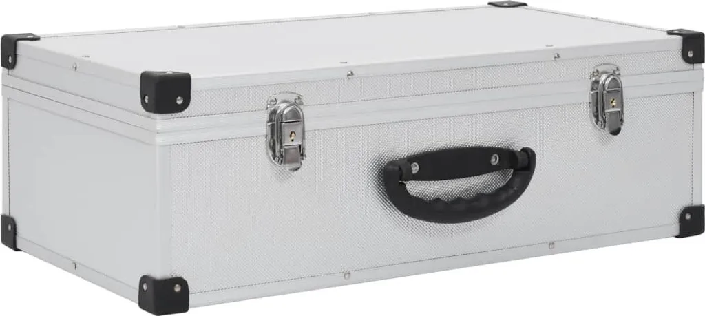 Valise de Rangement CD en Aluminium Argent pour 80 Disques - Boîte Media