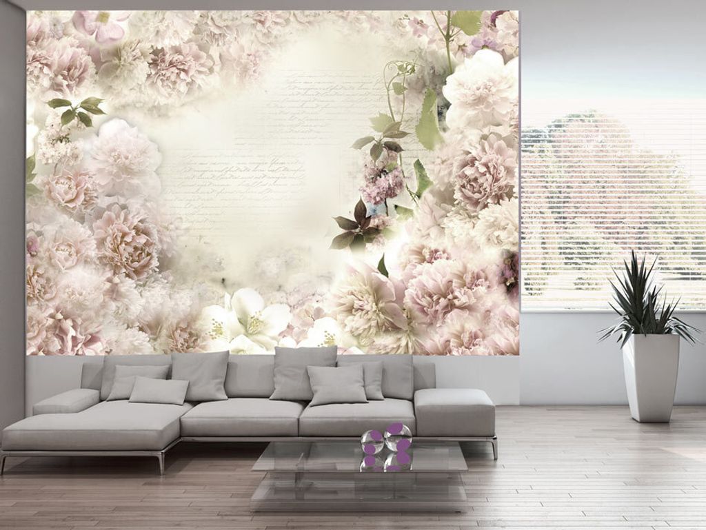 Vlies Fototapete Blumen Pfingstrosen 400x280 cm Tapeten Wandtapete XXL Natur Vintage Retro b-A-0146-a-d