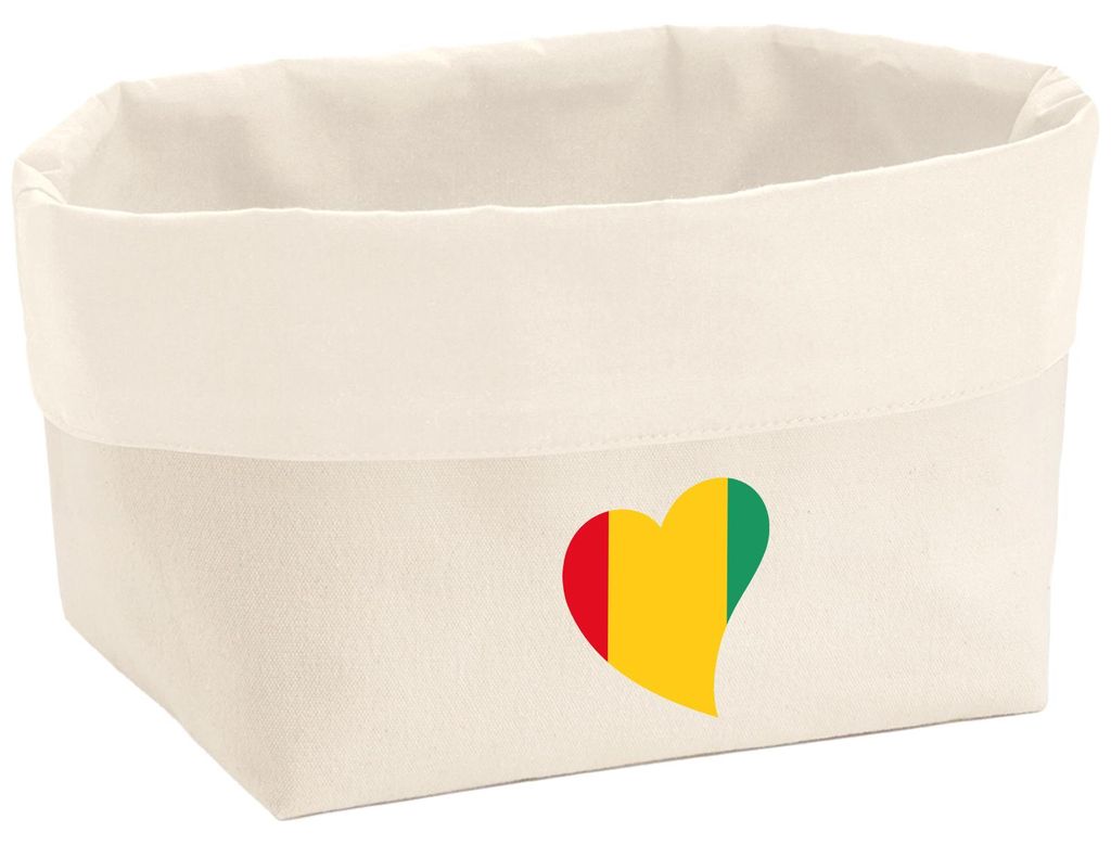 Huuraa Organizer Guinea Flagge Herz 3 Liter Medium Canvas Baumwolle Utensilo Geschenkidee