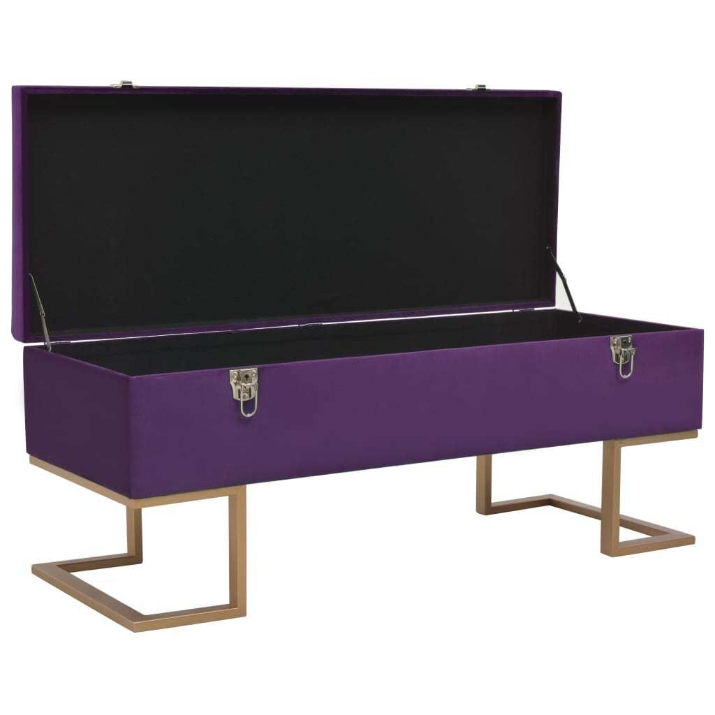 vidaXL Banc avec compartiment de rangement 105 cm Violet Image du produit 