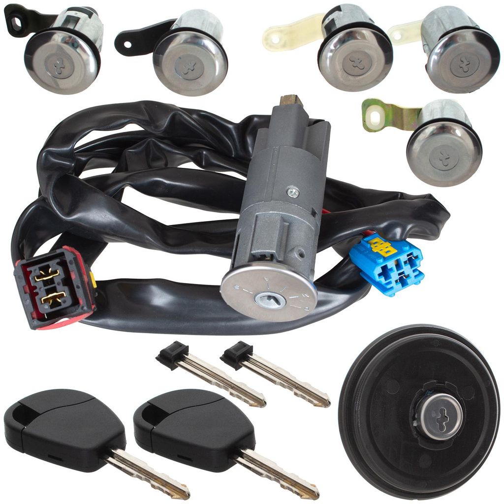 Citroën Berlingo 00-03 komplettes Zündschloss + 5x Schlosseinsätze + Tankdeckel KPL