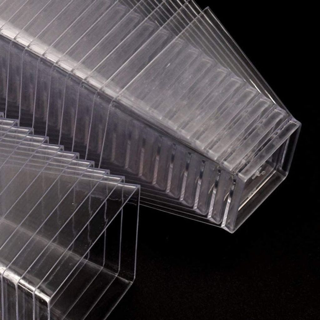 50 Stück Mini-Dessertbecher 240 ml - Transparente quadratische Kunststoffservierbecher - Wiederverwendbare Becher für Feier, Dessert und Pudding