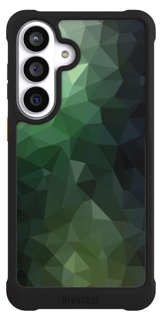 NIVOCASE Hülle für Samsung Galaxy S26+ Stoßfeste Handyhülle NIVOmax Case Schwarz Geometric Mosaik Tarnmuster