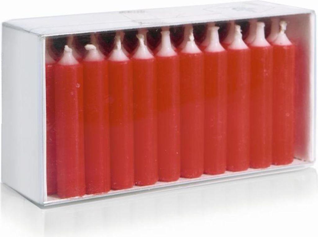 INNA-GLAS Mini-Kerzen CONLEY, 40 Stück, rot, 6,3cm, Ø1,2cm - Germany - Puppenkerzen