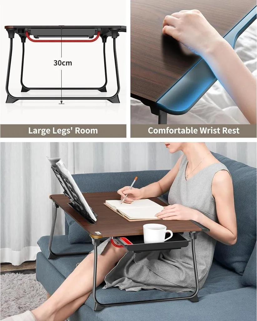 Support d'Ordinateur Portable XXL pour Lit et Canapé avec Repose-mains