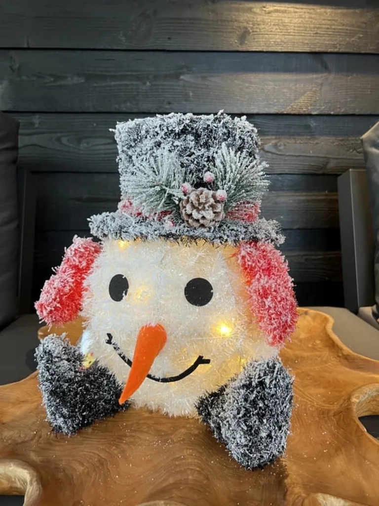Illuminez votre Noël : Bonhomme de neige LED 36-42cm anti-chauffe