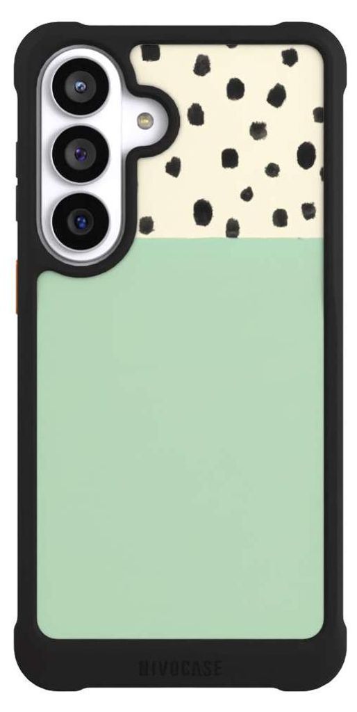 NIVOCASE Hülle für Samsung Galaxy S26+ Stoßfeste Handyhülle NIVOmax Case Schwarz Abstrakt Boho Polka Dots