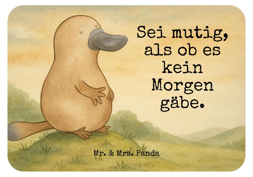 Mr. & Mrs. Panda Kühlschrankmagnet Schnabeltier Mut Design - Weiß - Geschenk, haftmagnet, Büro, Pinnwandmagnet, Meer, Training, Arbeit, magnet, ...