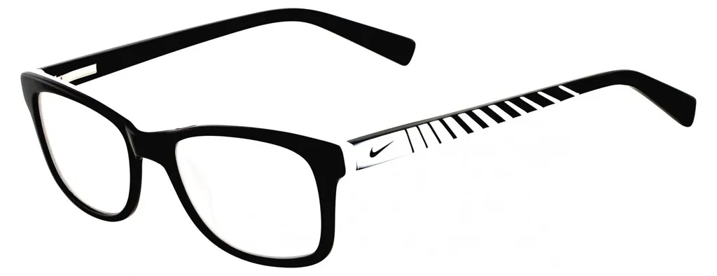 Nike 5509 Lunettes Optiques Noir Blanc - Monture Légère de Taille 48mm