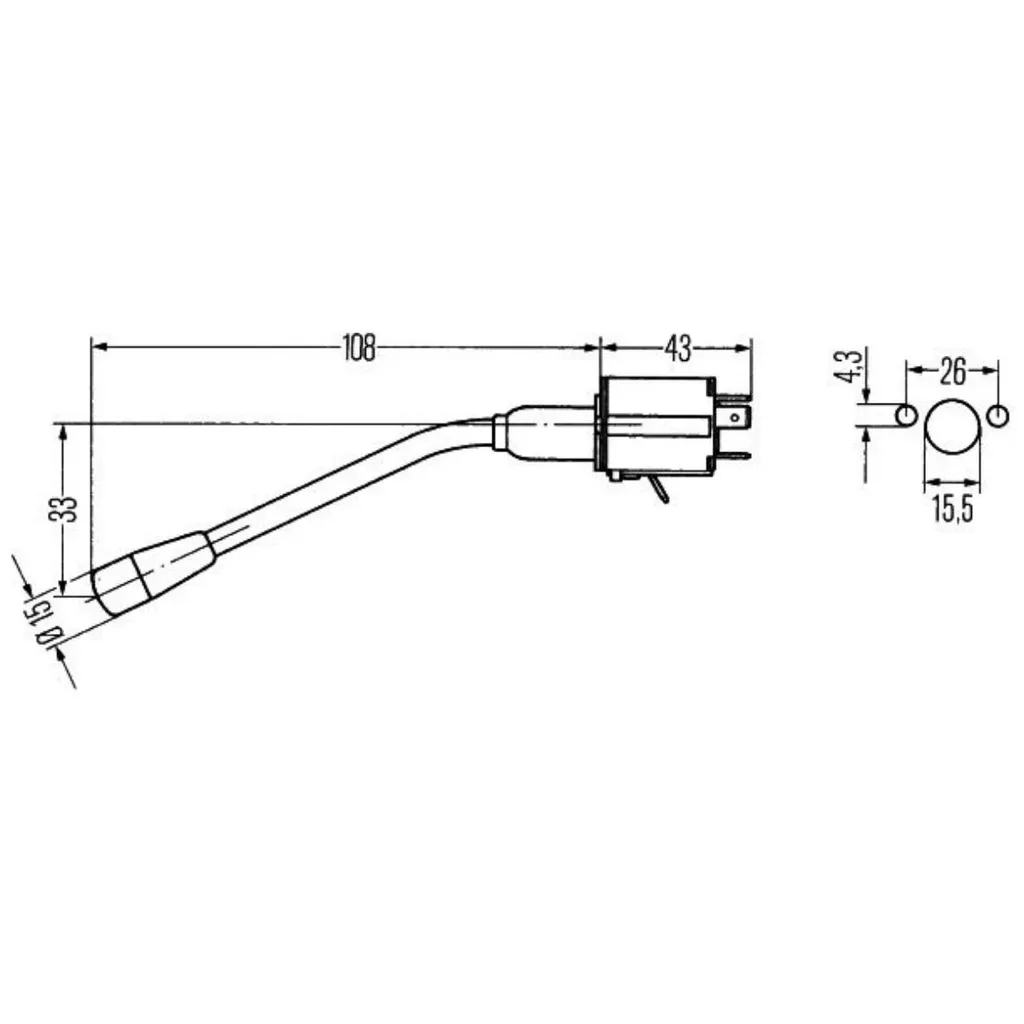 Interrupteur de colonne de direction universel 115mm pour clignotant - 2