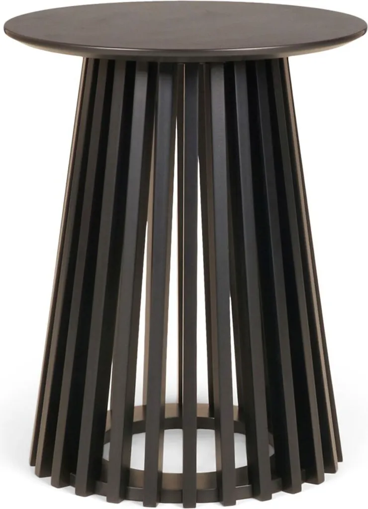 Petite table ronde noire BILBAU 50cm : meuble d'appoint design et chic