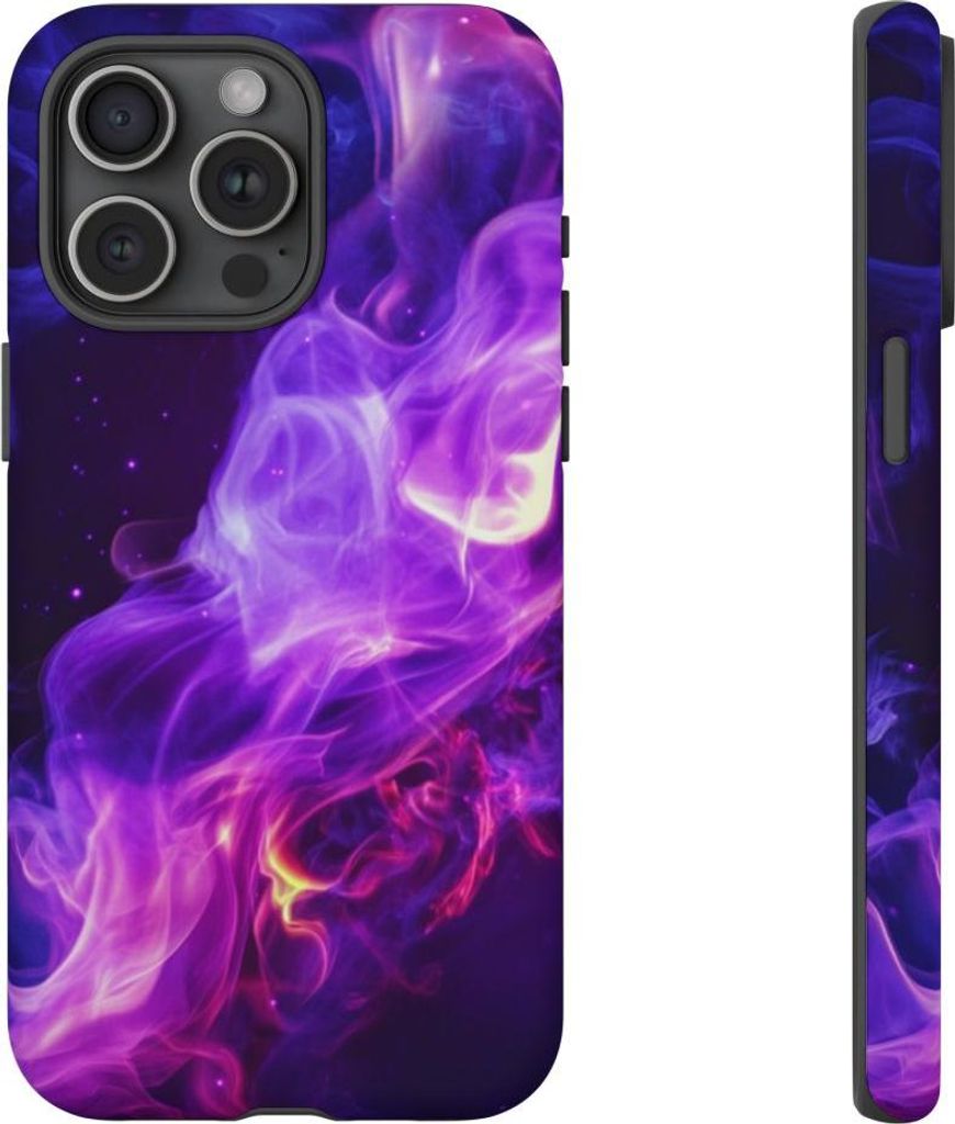 Mystischer Rauch in Violett und Blau – Hülle Kompatibel mit iPhone 15 Pro Max