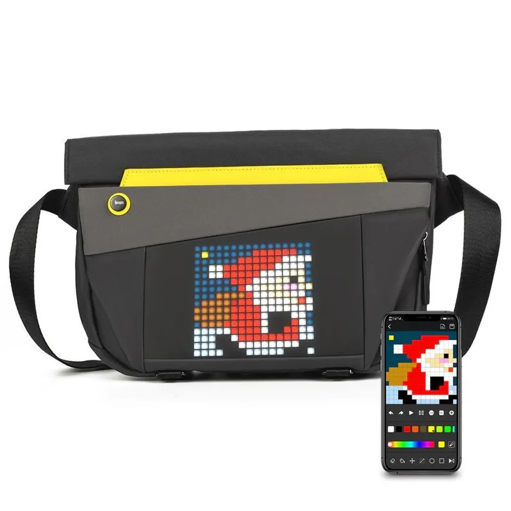Sac banane Divoom Pixoo Slingbag-V noir anti-vol avec écran LED interactif