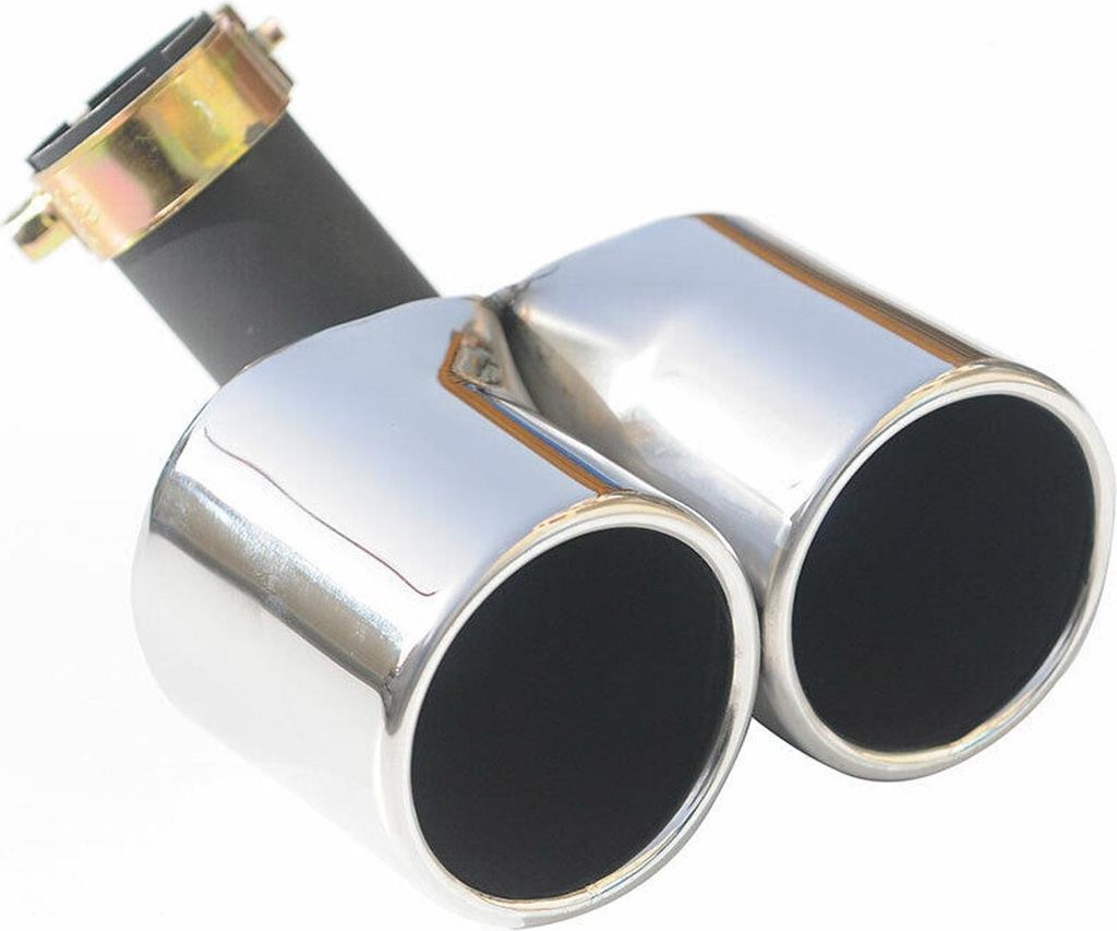 Auspuffblende Endrohr für Smart ForTwo 2007-2014 Doppelrohr Edelstahl Chrom 1tlg