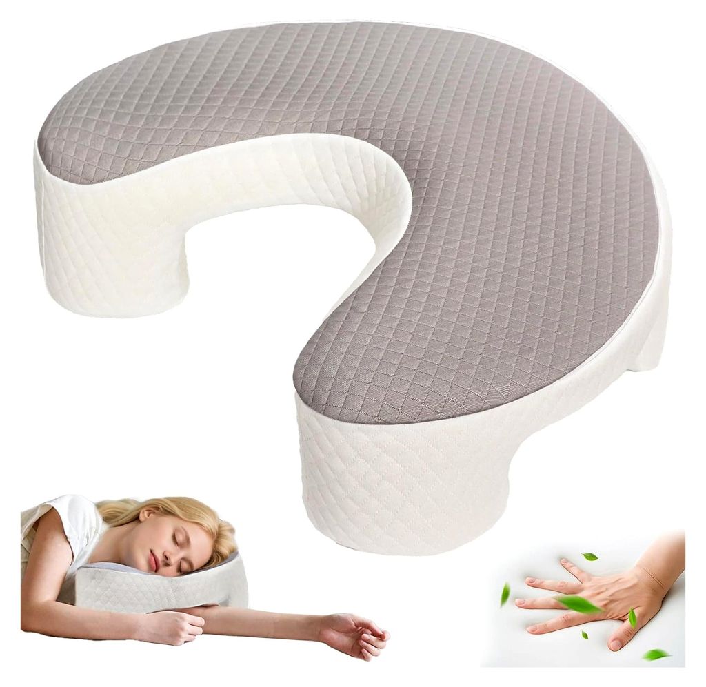 Seitenschläferkissen mit Armloch aus Memory Foam, Nackenkissen für Seitenschläfer, Druckentlastung für Schultern und Arme, ergonomisches Nacken...
