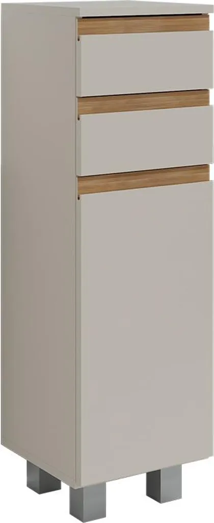 Meuble de bain design J-Shape Vicco finition bois Artisan 30x95 cm