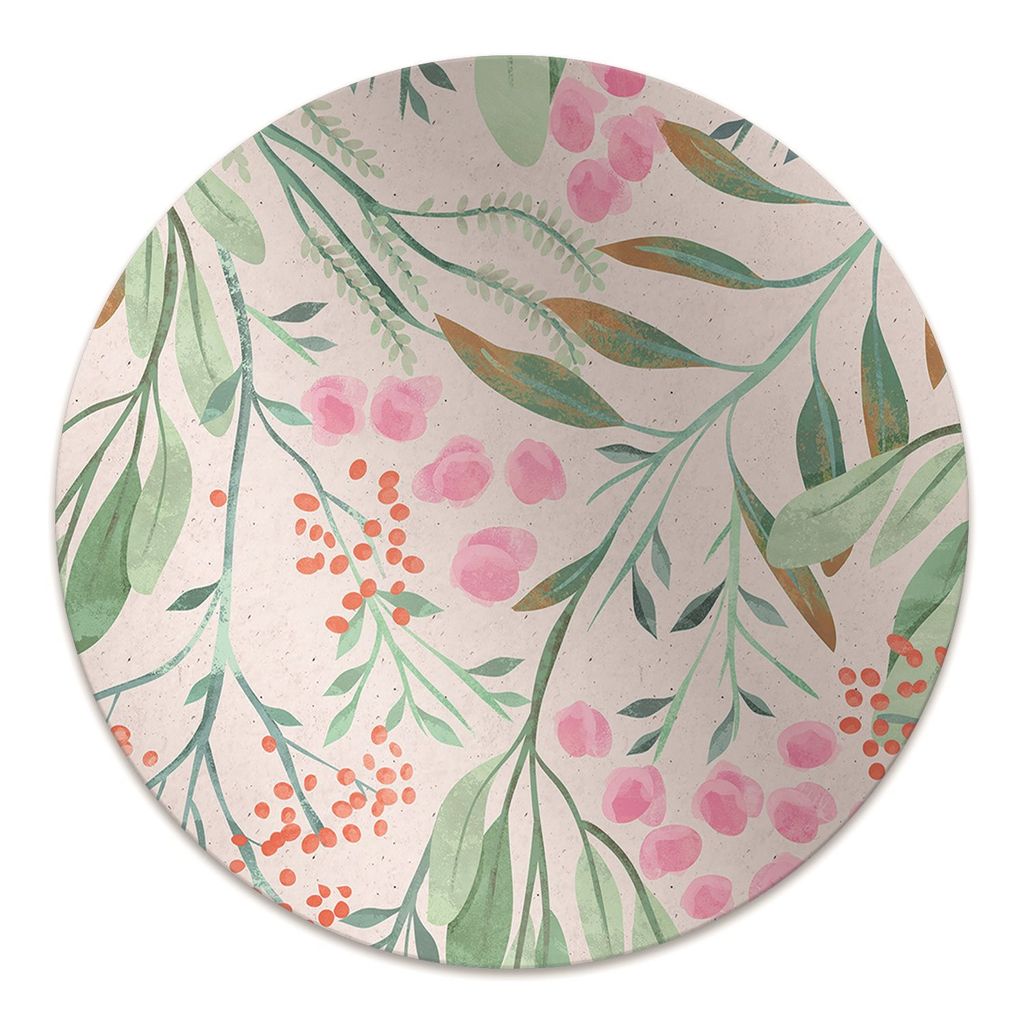 Rundmatte - Stuhlunterlage Bürostuhlunterlage - Rund Ø 100 cm - Bodenmatte - Fußmatte - Rowan Blätter