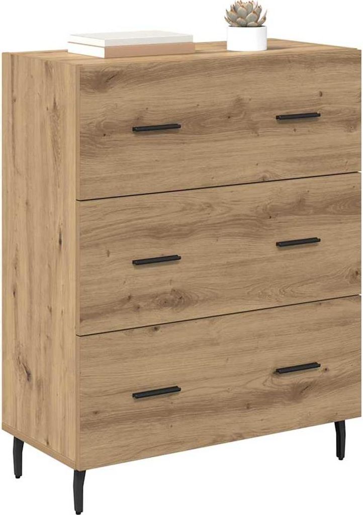 Cloris Designermöbel Sideboard Artisan-Eiche 69,5 x 34 x 90cm Verbundholz und Eisen - 2026Neu202841 - Kommoden