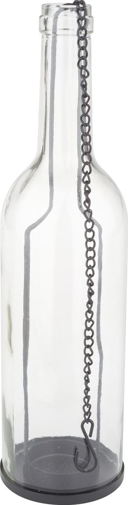 VBS Windlicht Flasche 29 cm Glas Deko Kerzenhalter Tischdeko Vintage Look