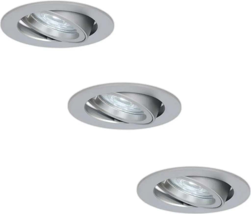 Kit de 3 Luminaires de Plafond LED Inclinables Inox Jose 4W Blanc Froid